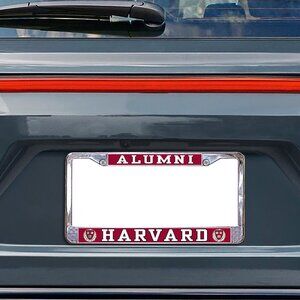 Harvard Alumni on Red Background Metal Tag Frame